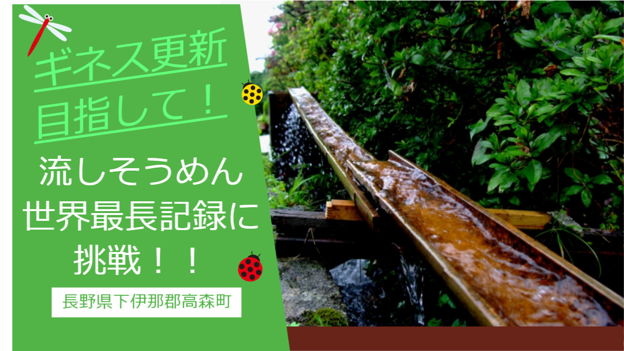 流しそうめんでギネス世界最長記録に挑戦！長野県下伊那郡高森町